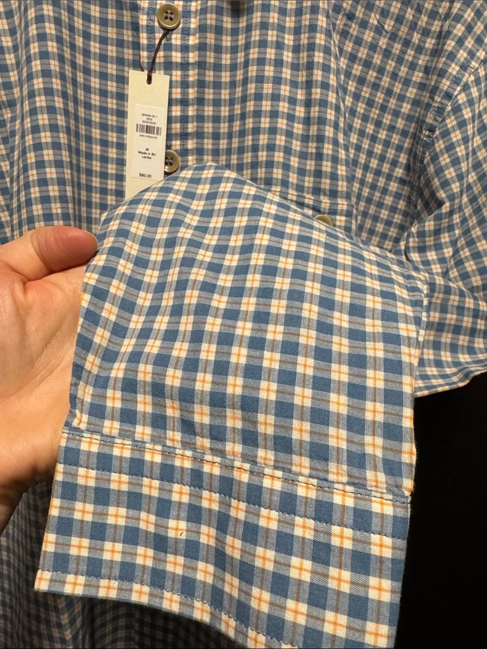 Banana Republic Blue and White Check Cotton Button-Down Shirt